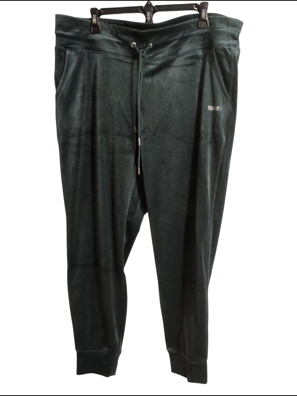 Nwt $69 DNKY Jogger Pant Velvet Velour Soft Casual Travel Green XL